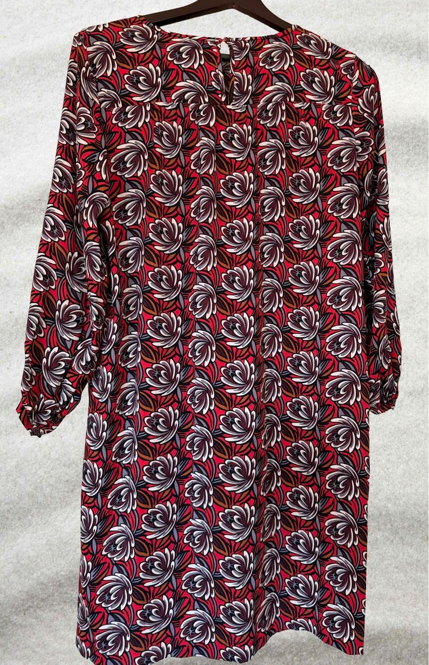 LOFT Floral Unstructured Dress Medium Lightweight 3/4 Sleeve